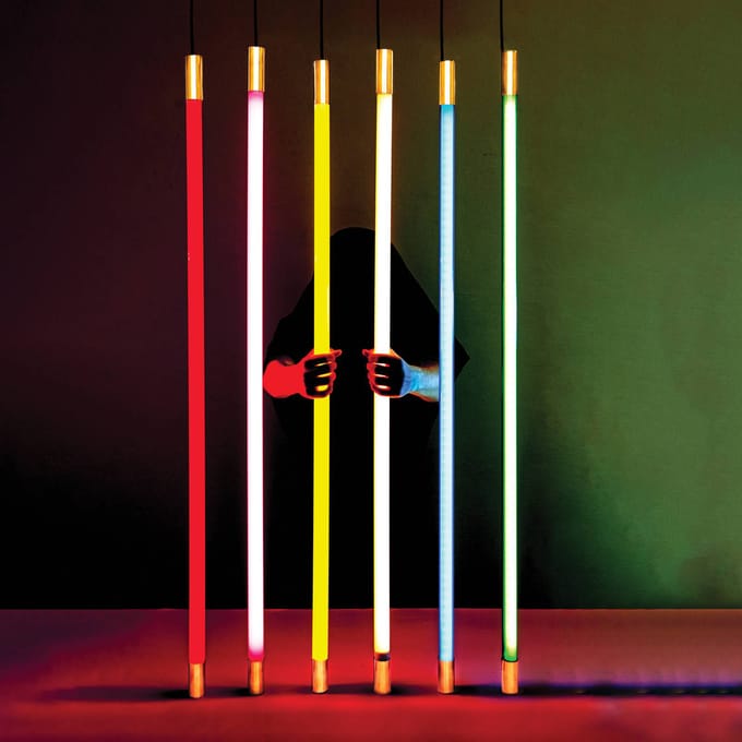 SELETTI LED wandlamp Linea goud, geel