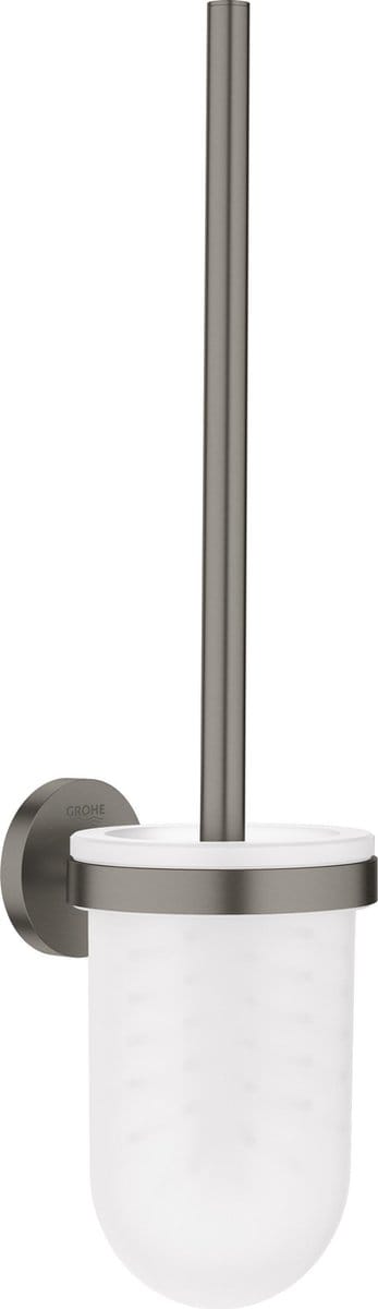 Grohe Wc-borstel Met Houder Essentials New - Metaal/glas - Hard Graphite Geborsteld (mat Donkergrijs)