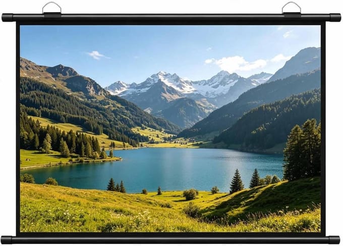 Projectiescherm - Beeldscherm voor projector - Thuisbioscoop - Kreukvrij metaal - 72 inch 4:3 - Metaal