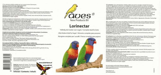 Aves lorinectar - Lori - Vogelvoer