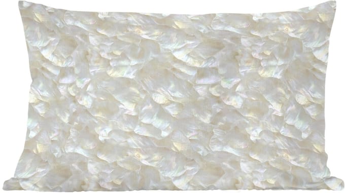 Sierkussens - Kussentjes Woonkamer - 60x40 cm - Parelmoerglans - Wit - Schelp