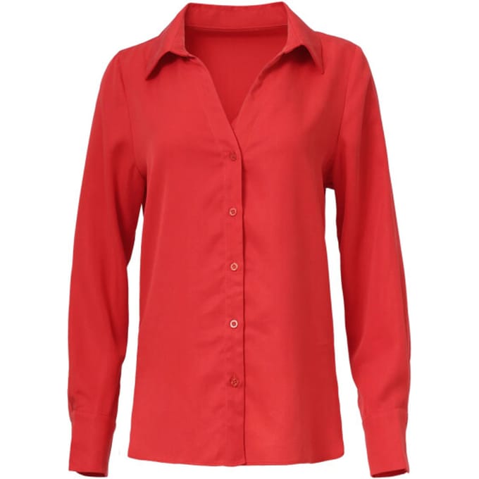 Smashed Lemon Doorknoopshirt met v hals & kraag |