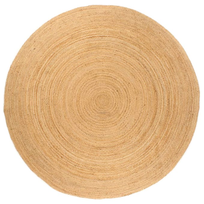 vidaXL - Tapijt - rond - 210 - cm - gevlochten - jute