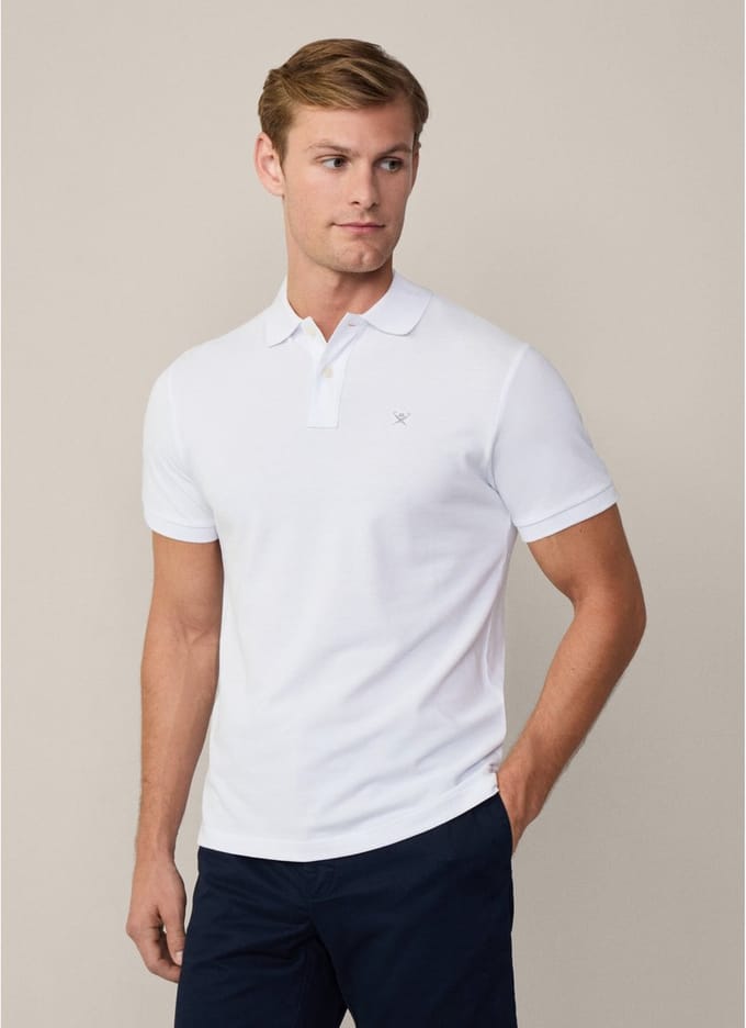 Hackett - Polo Wit - Slim-fit - Heren Poloshirt Maat M