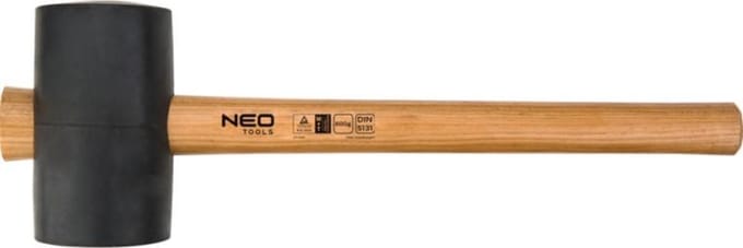 NEO Serie - Rubberhamer - 75 mm - 680 g - Hickory Handvat
