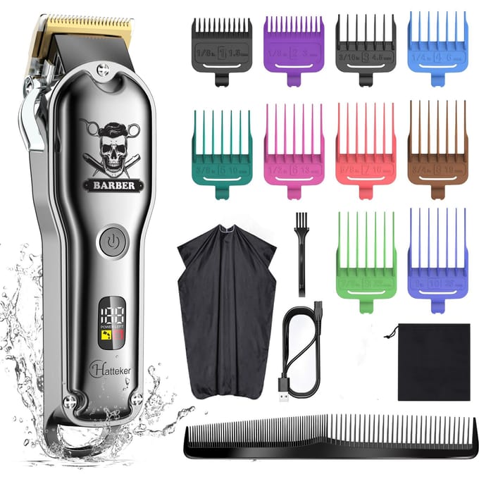 Tondeuse à cheveux professionnelle avec écran LED , 10 buses black