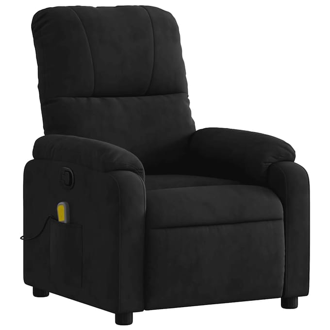 vidaXL - Massagestoel - van - zwarte - microvezelstof