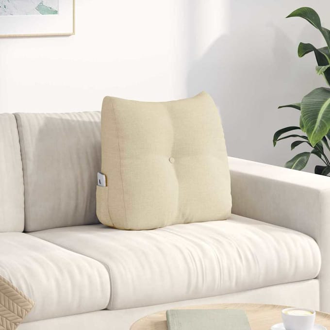 vidaXL Rugkussen Crème 45 x 24 x 50 cm Stof