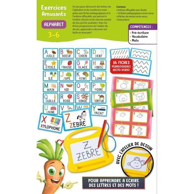 Alphabet - Mini ardoise magique - CAROTINA - Apprentissage de l'alphabet