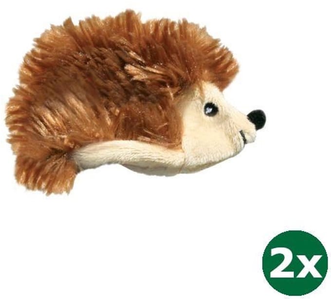 Kong egel met catnip bruin 2x 10x2,5x6,5 cm