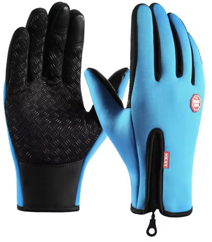 Blauwe handschoenen - Sporthandschoen - Met rits - Medium - Touchscreen - Waterbestendig - CHPN
