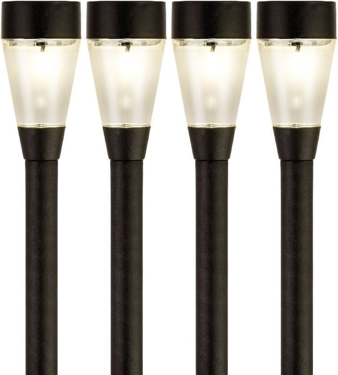 Lumineo Jive solar verlichting - 4x - buitenlamp/tuinlamp - LED - 32 cm
