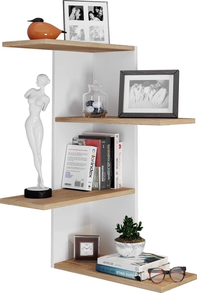 Houten wandplank Hangende plank Hoekplank Wandplank Plank Balos