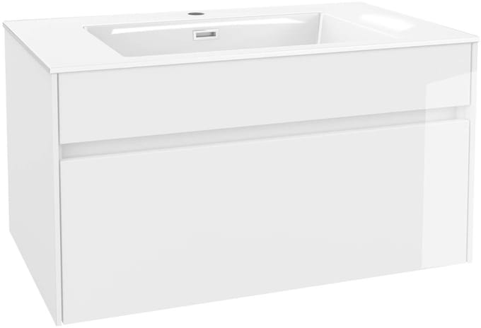 kielle Nefia - Kast met wastafel 80 cm, glanzend wit 50027S800