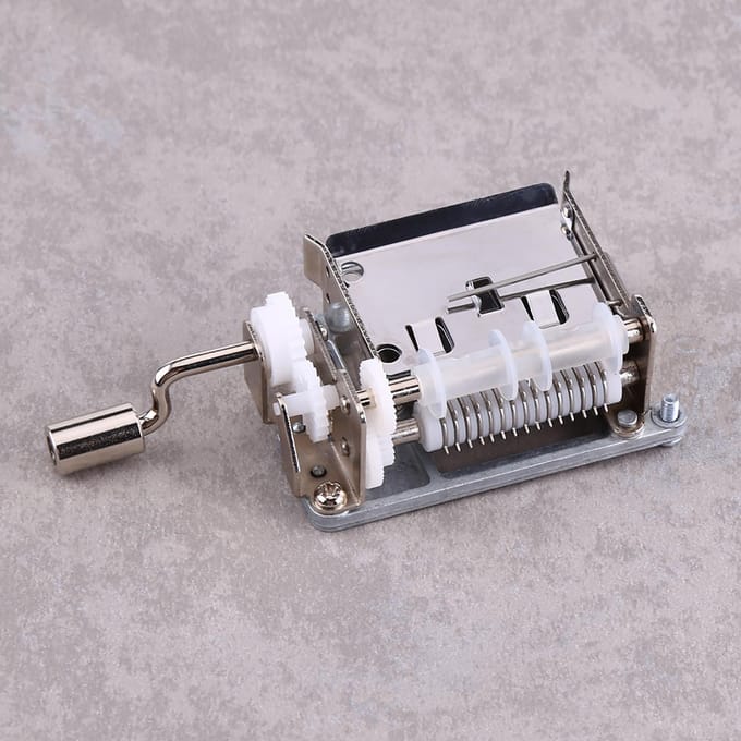 DIY Tune Handkurbel 15-noten Muziekdoos Mechaniek   Gatenponser   20 Papieren Stroken white