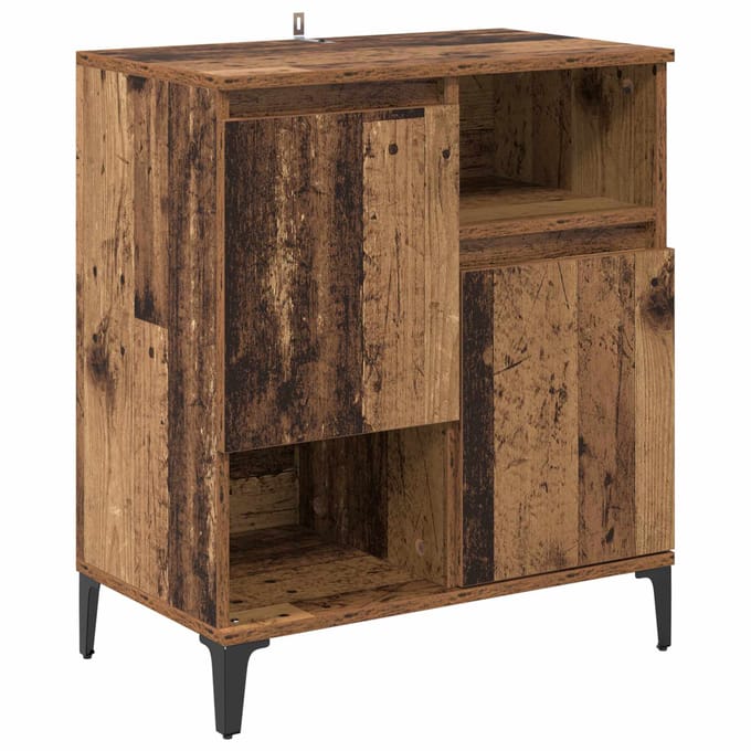 vidaXL - Dressoir - Oudhout - 60 - x - 35 - x - 70 - cm - Bewerkt - hout