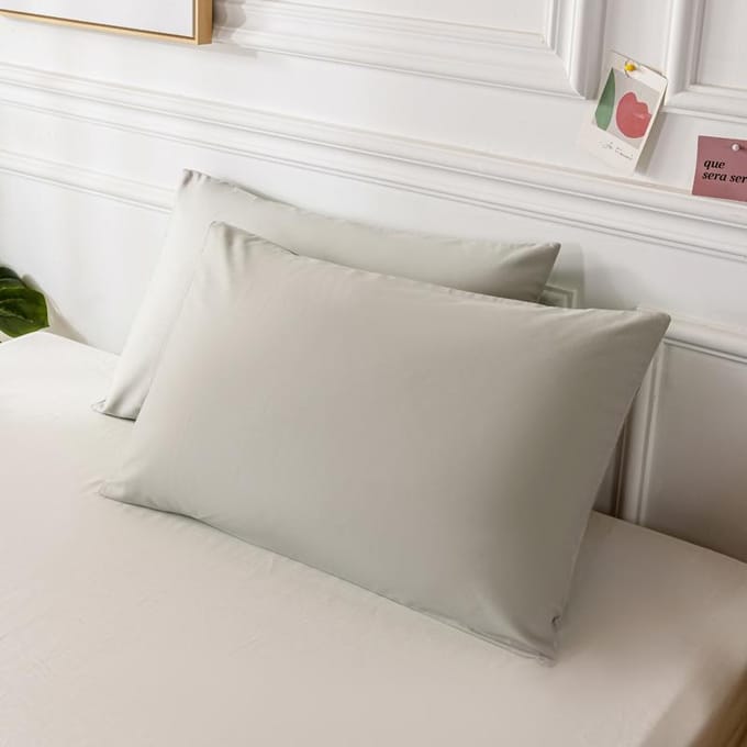 Taie d'oreiller 100 % coton, taie d'oreiller 40S, taille Queen et King size, personnalisation possible, vente en gros 48x74cm 2pcs gris clair