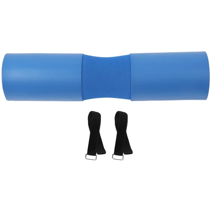 Coussin de squat bleu en mousse épaisse pour haltères, coussin pour le cou et les épaules, avec 2 sangles pour squat gray