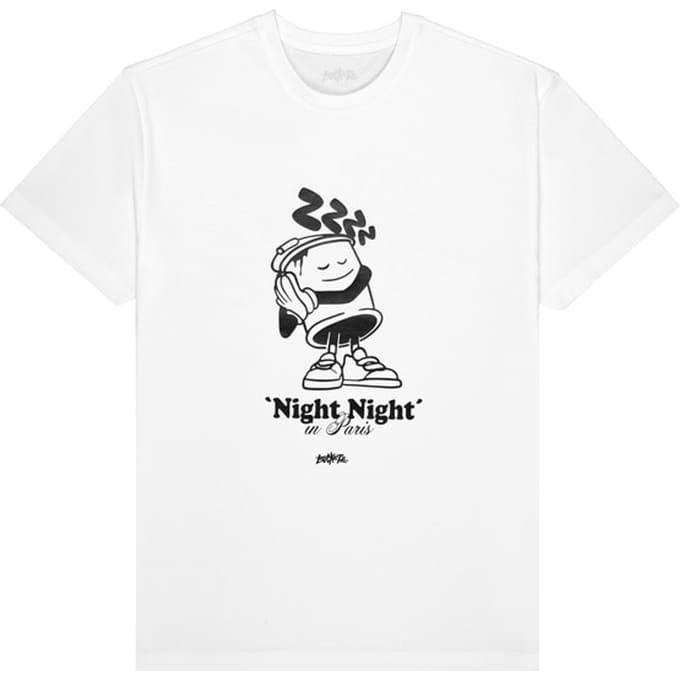 Bucketz Night Night In Paris T-shirt Wit