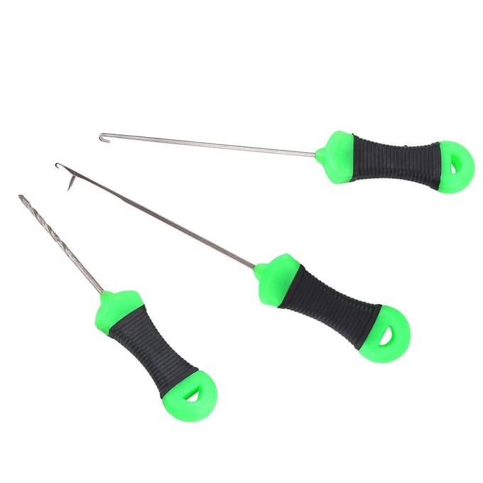 3 Stuks Roestvrij Staal Karpervissen Splicing Naald Aas Naaldaas Haakboor Rig Tools black