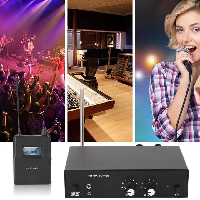 Voor ANLEON S2 UHF Stereo Draadloos Monitorsysteem In-Ear Systeem 670‑680MHZ black