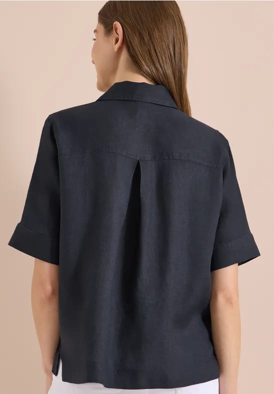 Blouse met korte mouwen van puur linnen