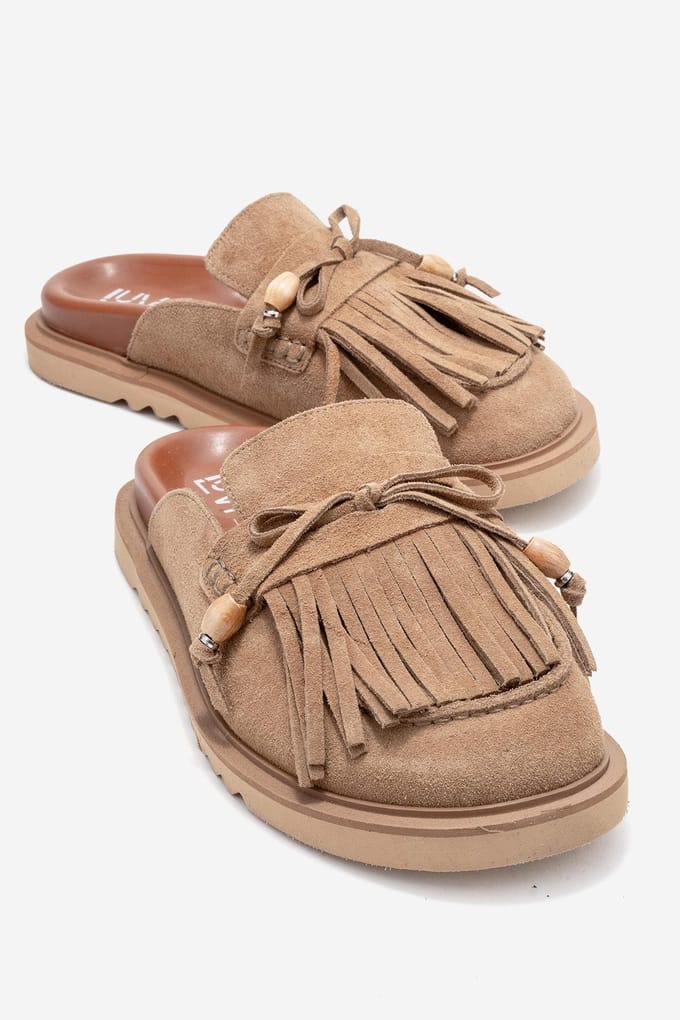 Carol Leren Mule met Kwastjes