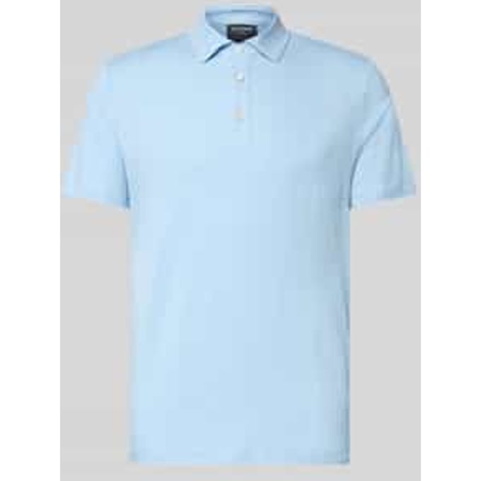 regular fit poloshirt van mix van linnen en elastaan