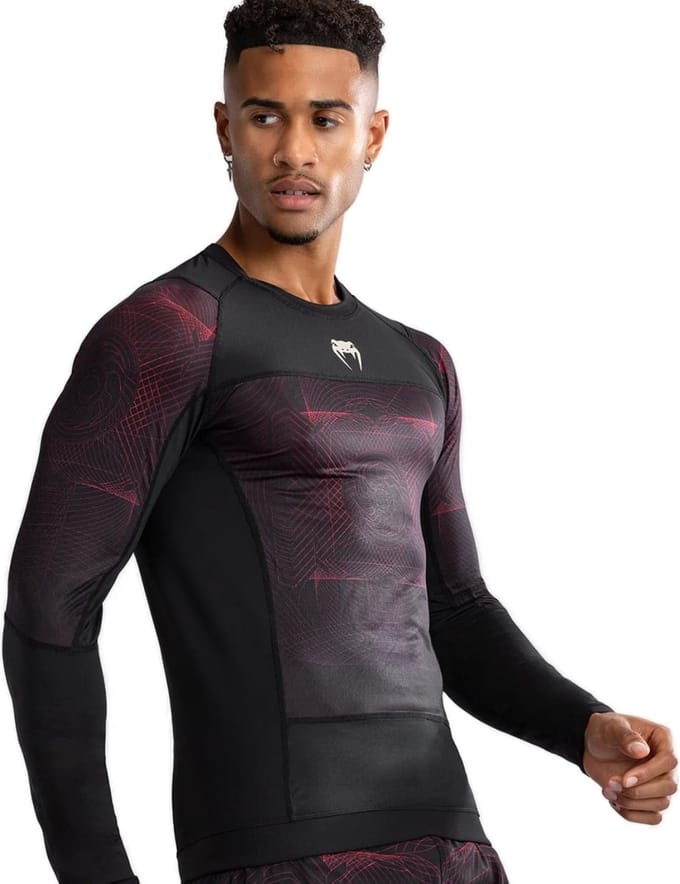 Venum G-Fit Air Rashguard L/S Diepzwart Vuurrood - M
