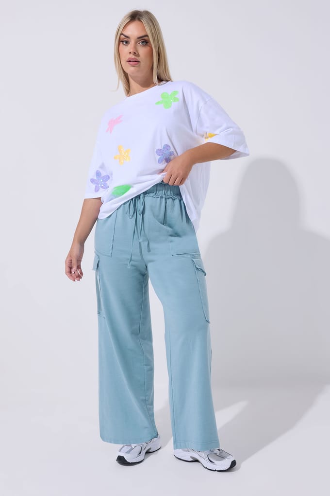 Limited Collection Blauwe Gewassen Cargojoggingbroek Size 48