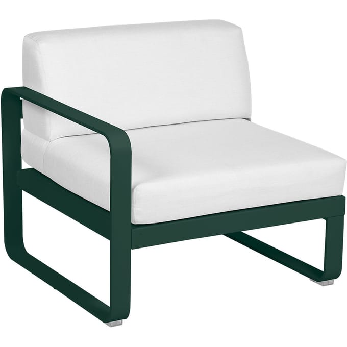 Fermob BELLEVIE Fauteuil Module links - 02 cedergroen - 81 witgrijs