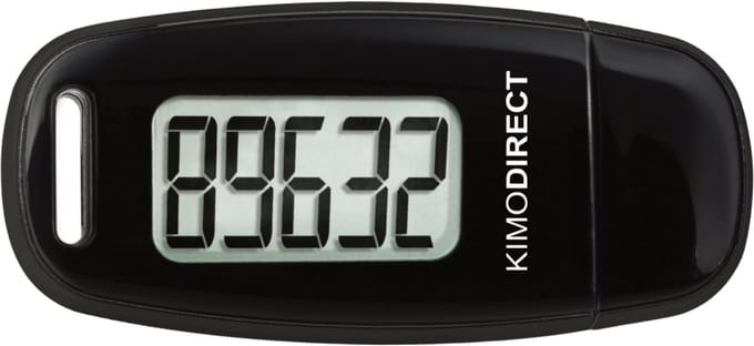 KIMO DIRECT Stappenteller met Clip en Draagkoord - Stappen Tellen - Activity Tracker - 3D Sensor - USB Oplaadbaar - Zwart