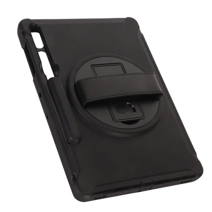 Étui de protection pour tablette Galaxy Triple couche Robuste Protection contre les chutes Étui pour tablette avec dragonne noir