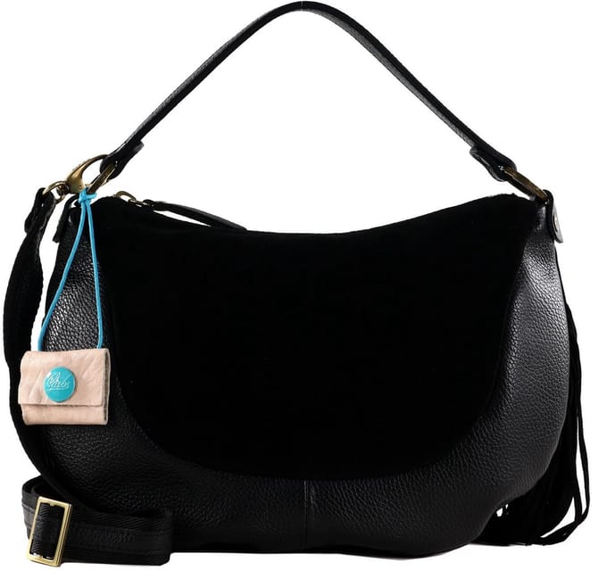 Gabs Leren schoudertas Marty TG Bowling Bag Nero zwart