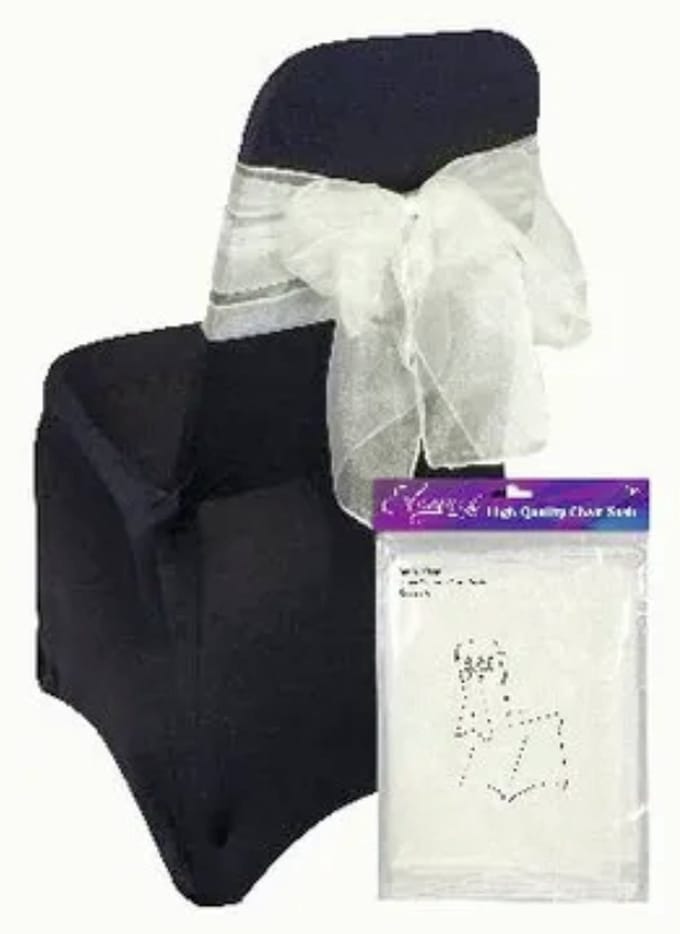 Oaktree - Organza stoelstrik ivory - 3 m x 27 cm