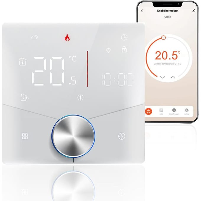 Smart Tuya WiFi-thermostaat Spraakbesturing Digitale wekelijkse programmeerbare temperatuurregelaar Digitaal Water Heating wit