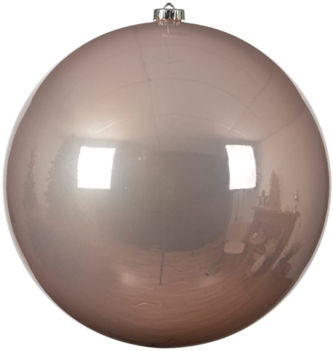 Decoris Kerstbal - lichtroze - groot - 20 cm - kunststof - glans - kerstversiering