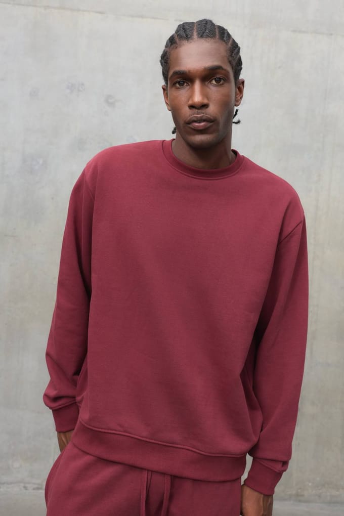 Oversized Premium 480gsm Sweatshirt | Burgundy | Size Medium