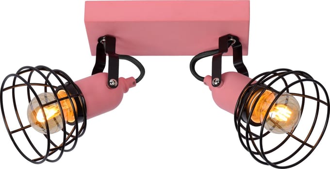 Lucide POLA - Plafondspot (Plafondlamp) Kinderkamer - 2xE27 - Roze
