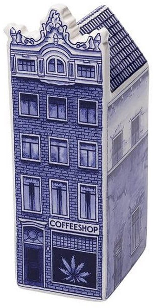 Huis - Coffee Shop - Blauw - 14 cm