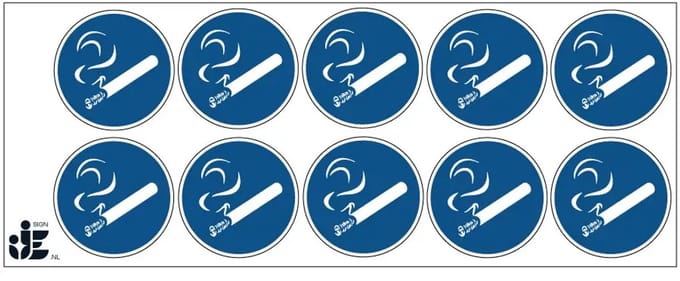 Roken toegestaan gebodssticker | 5 cm - 10 stuks per vel