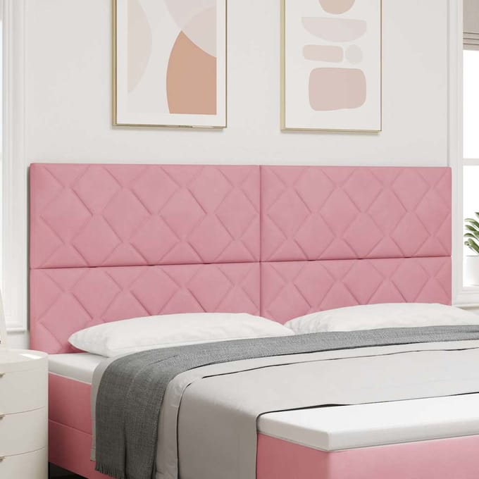 vidaXL - Hoofdbord - Roze - 200 - cm - Fluweel
