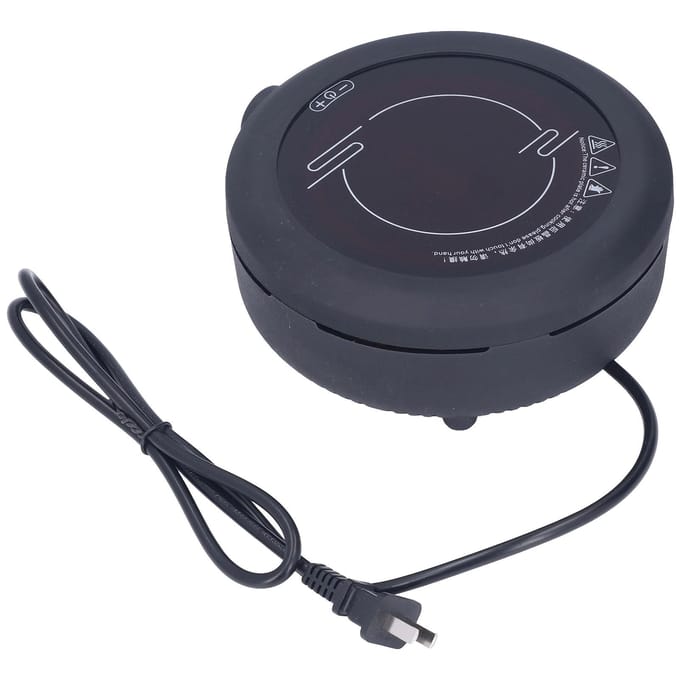 Plaque de cuisson électrique portable 800 W pour la maison, le dortoir, le bureau noir