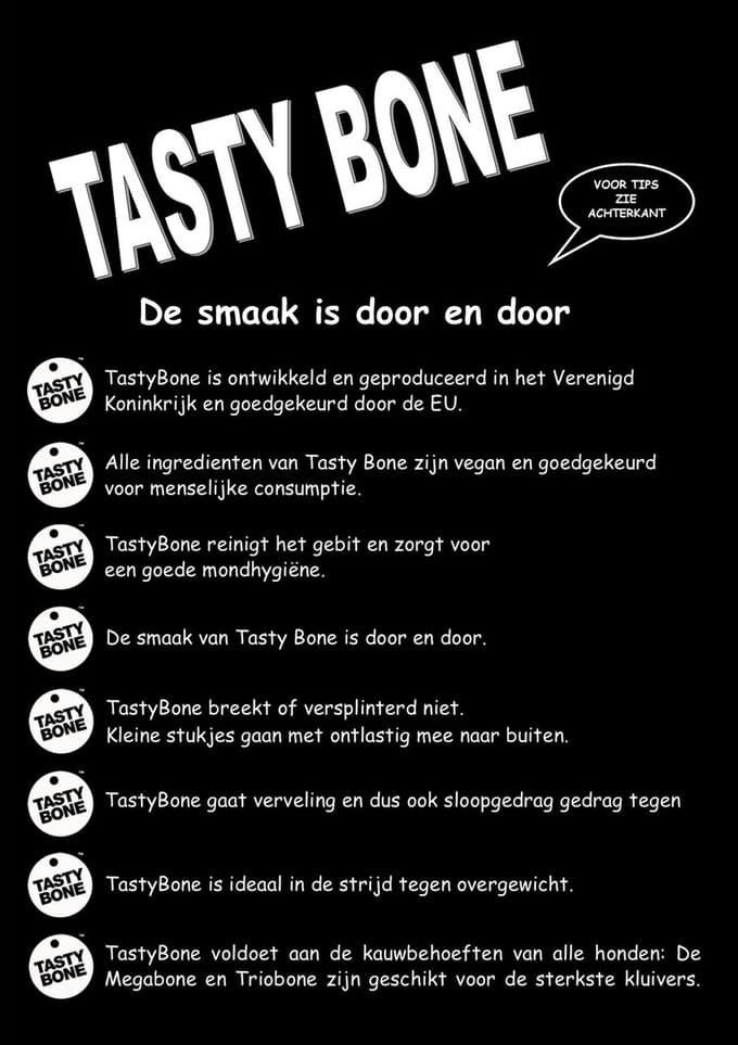 TastyBone - Large - Roast Beef & Red Wine - Hond - Kauwspeelgoed - Vegan - Kluif - Nylabone