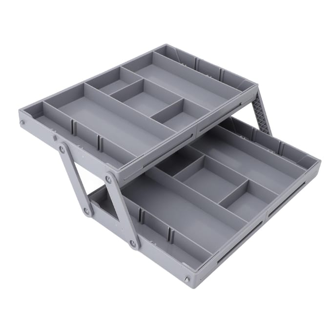 Lade Organizer Enkele Rij Uitbreidbaar Opvouwbaar Sieraden Organizer Bakje Oorbellen Opberg Display Case gray