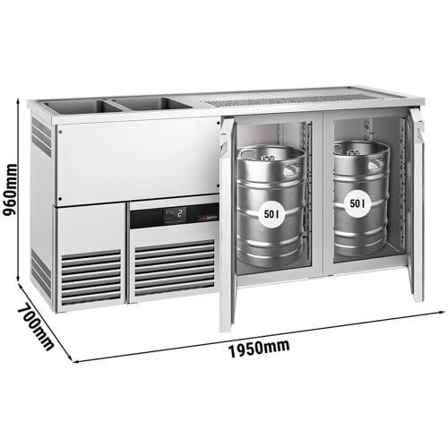 GGM Gastro Bierkoeling PREMIUM - 1950x700mm - 2 deuren zilver