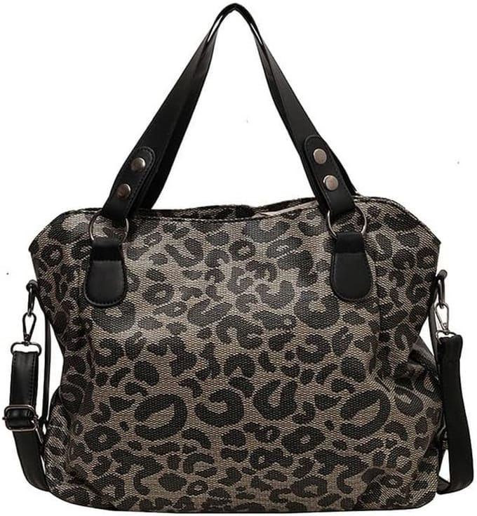 Dames Schoudertas Crossbody Tas met Lange Handgreep en Luipaardprint