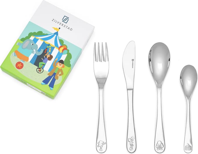 Zilverstad - Kinderbestek 4-delig Circus RVS 18/10
