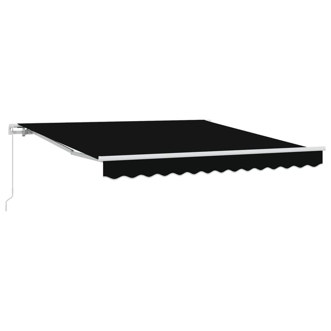 vidaXL - Uitschuifbare - luifel - Zwart - 350 - x - 250 - cm - Polyester - en - Aluminium