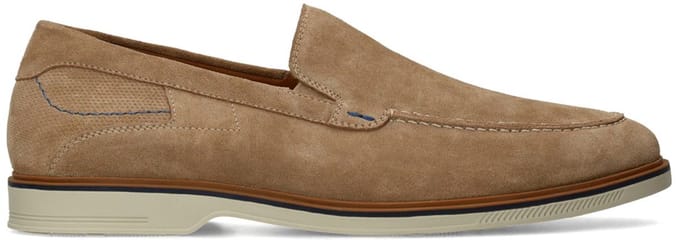 No Stress - Heren - Beige suède loafers - Maat 42